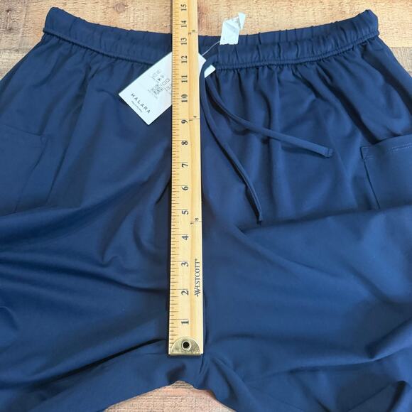 Halara NEW Wmn Navy Blue Pull-On Palazzo Flowy Wide Leg Pants Sz L Drawstring - Picture 7 of 8